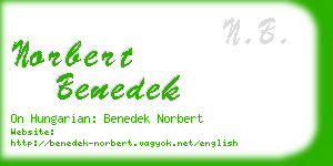 norbert benedek business card
